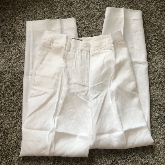 Reformation Alex Linen Pant - White - Picture 4 of 7